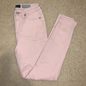 Light Pink Jeggings Skinny Jean Super High Rise